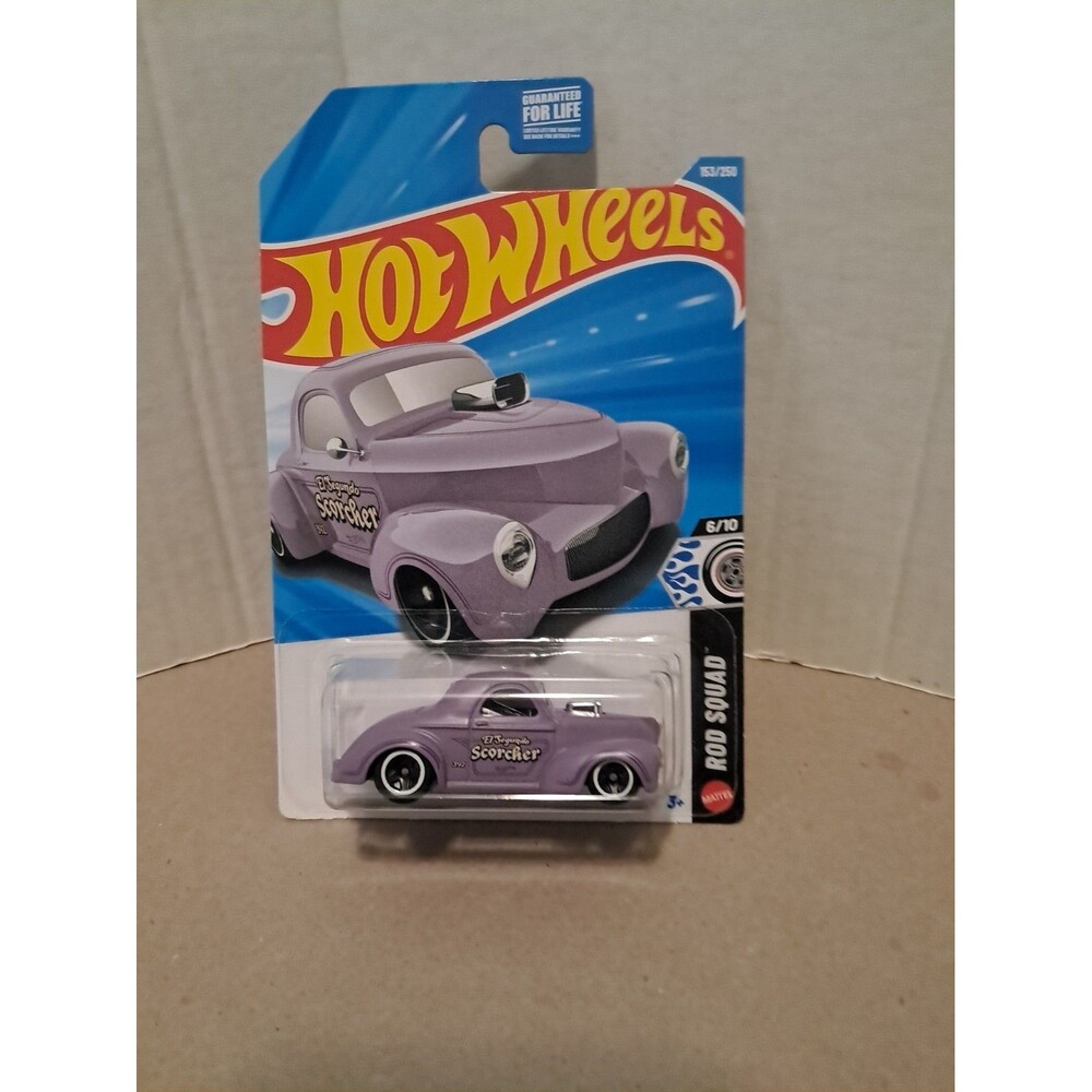 Hot Wheels Rod Squad '41 Willys Scorcher Purple Diecast 1:64 Car Unopened